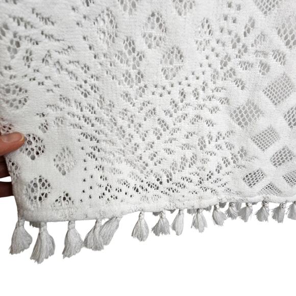 Lilly Pulitzer Marquette Shift Dress White Lace Tassel Hem Resort Timeless Sz M - Picture 5 of 10